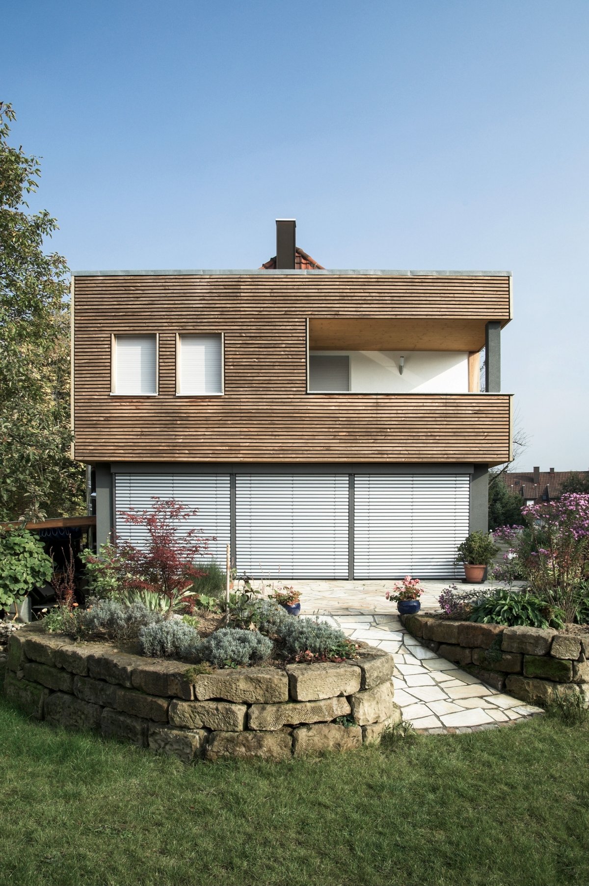 Uitbouw met hout
